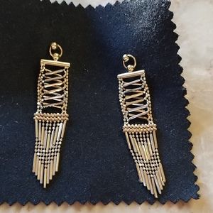 14k white and yellow gold earrings